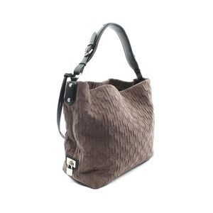 Hobo PM Monogram Antia Granite One Shoulder Bag Suede Leather Gray Brown Black